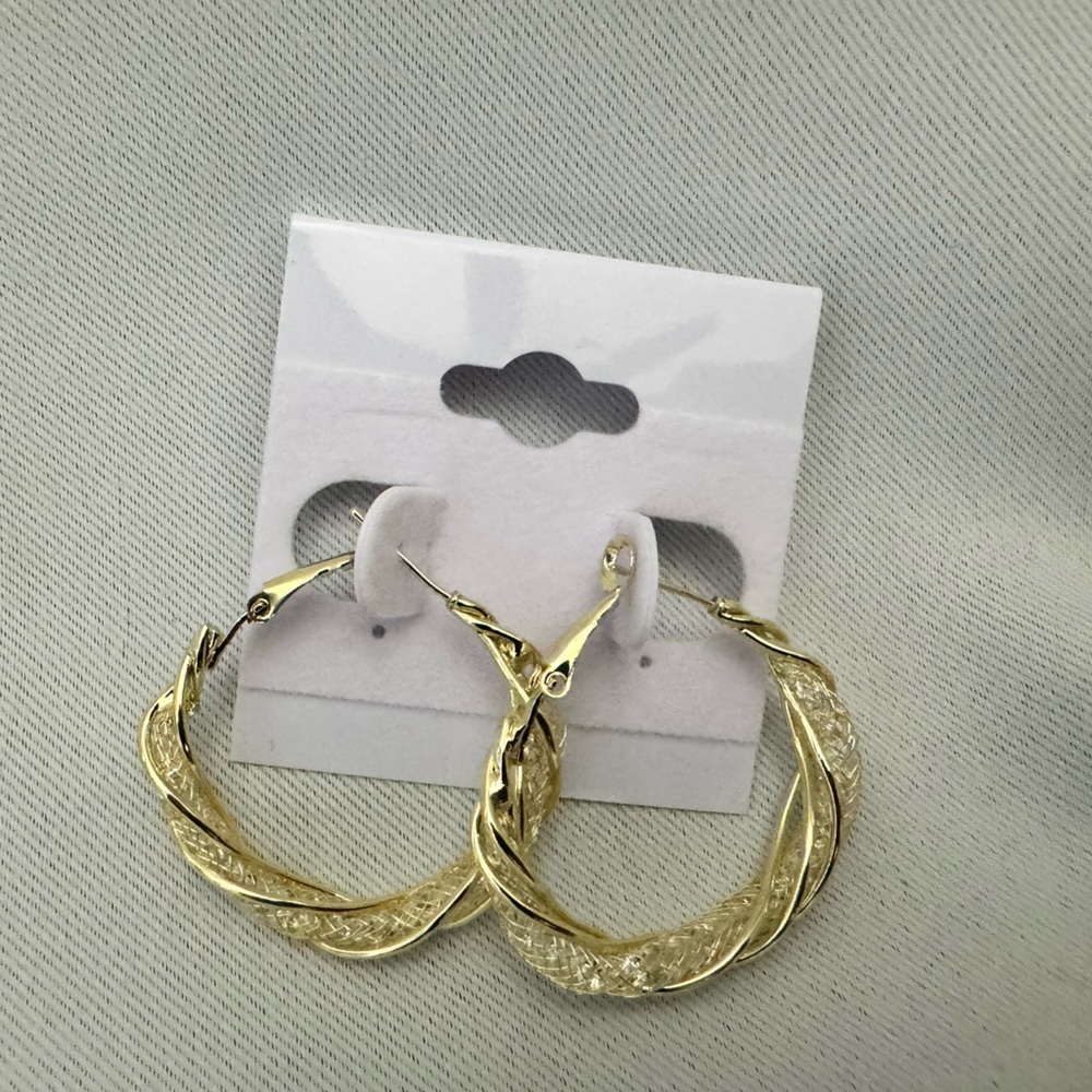 Gold Hoop Earrings - Picture 1 of 3